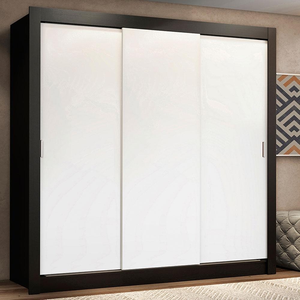 Guarda Roupa Casal Madesa Lyon Plus 3 Portas de Correr 4 Gavetas em Oferta na Shopee