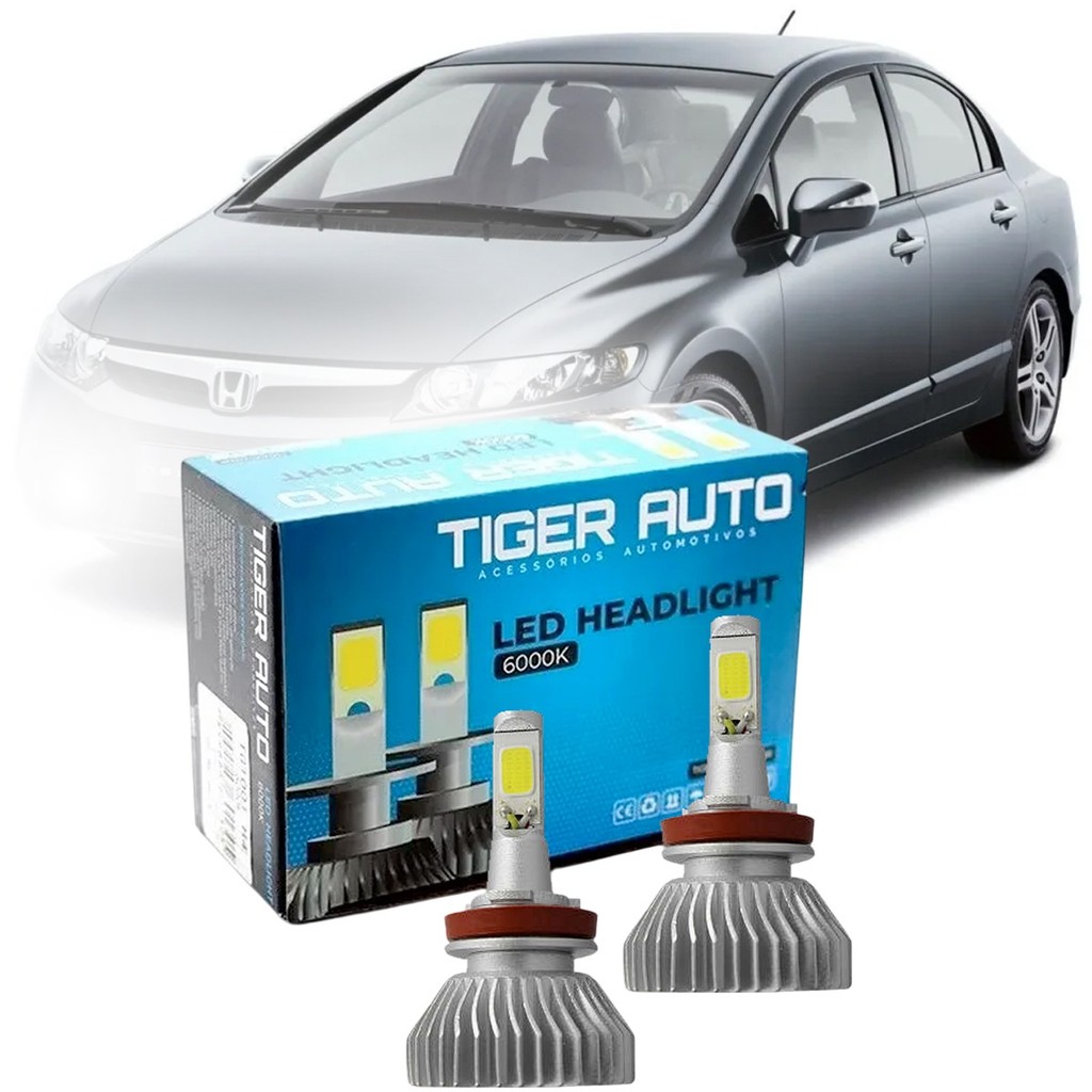 Kit Lâmpadas Super Led H11 Farol De Milha Honda New Civic (+ Brinde)