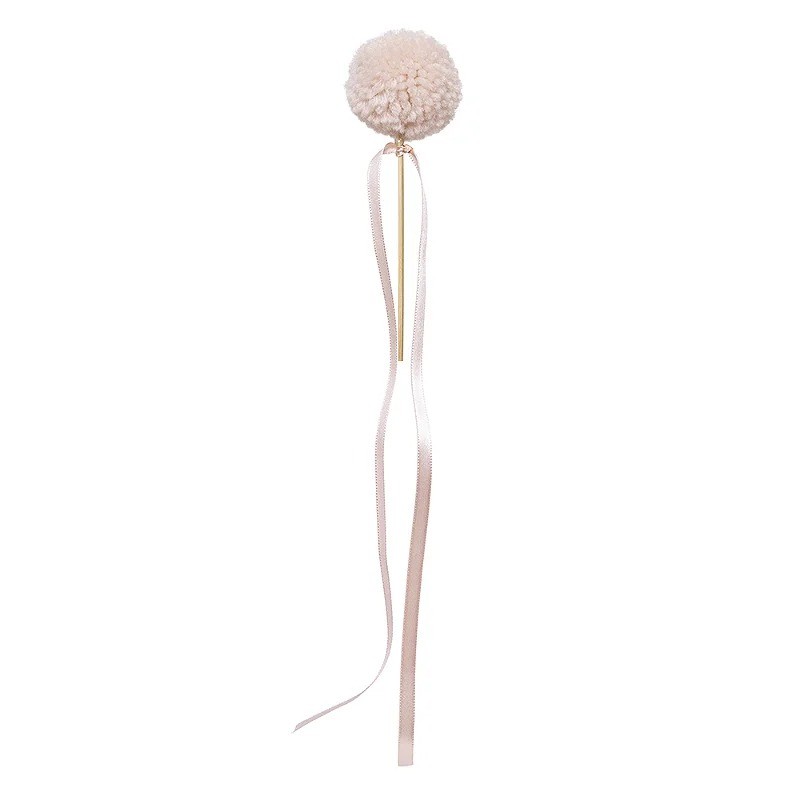 Rosa Blush - Topo de Bolo Pompom Fitilhos