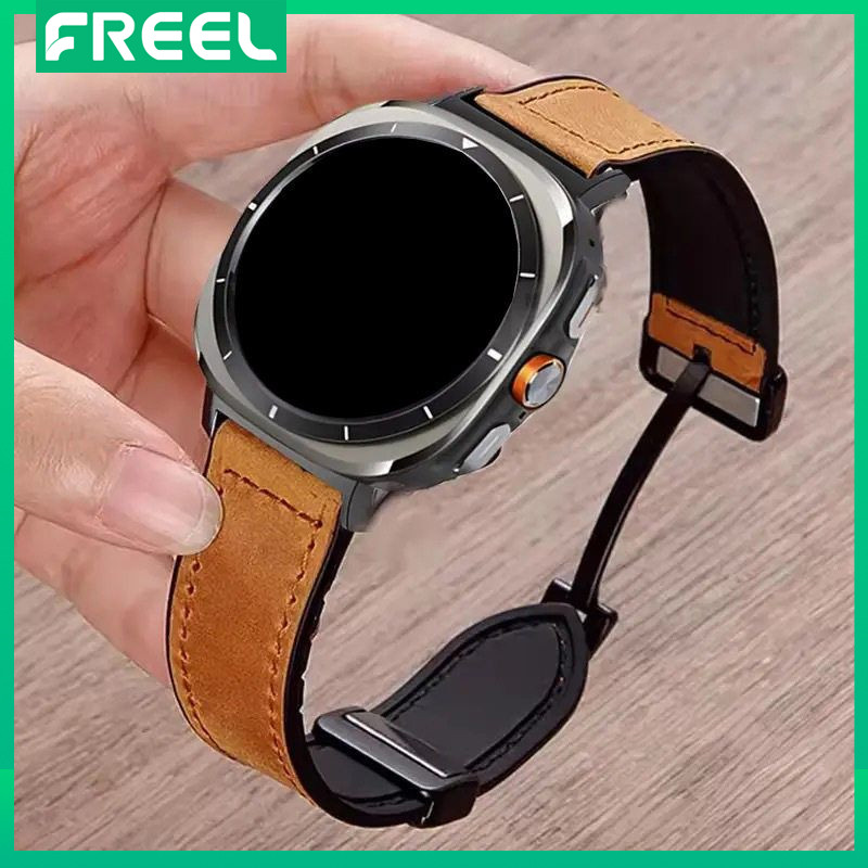 Pulseira De Couro De Silicone Com Fecho Magnético Para Samsung Galaxy watch 7 Ultra 47mm Banda 22mm 20mm Smartwatch Reló