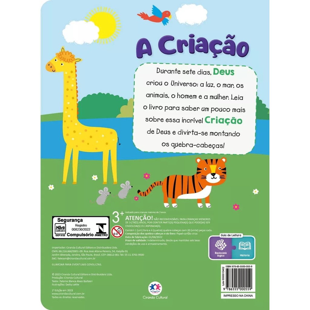Livro Quebra-cabeça com 20 Peças | A Criação
