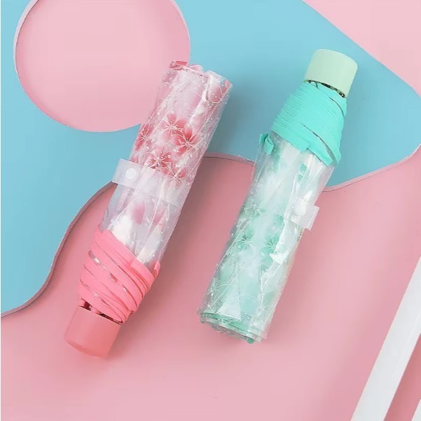 665 - Lindo Guarda Chuva Transparente Estampa Flor de Cerejeira em Oferta na Shopee