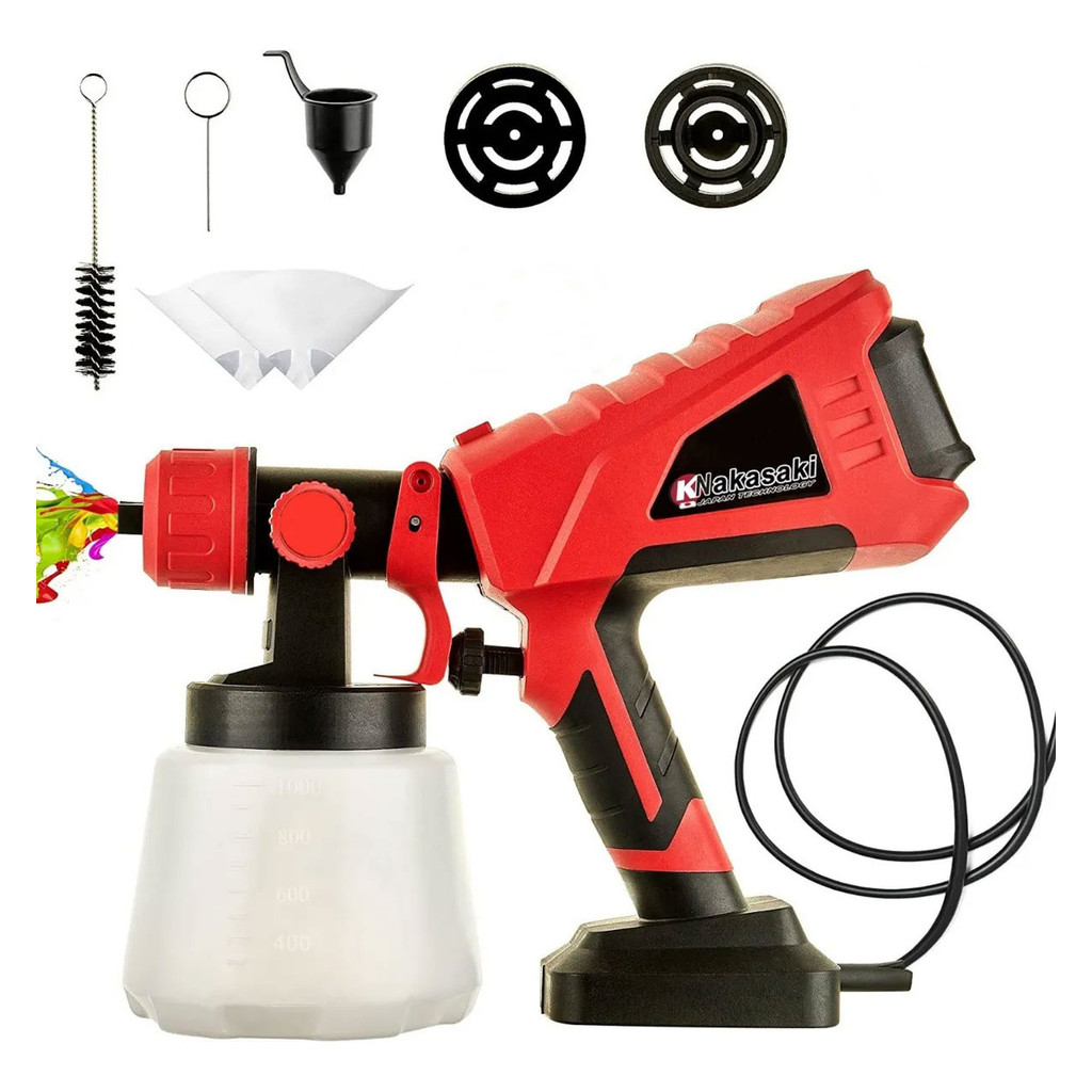 Pistola Pintura 800w Elétrica Pulverizadora 1l Bico Metal
