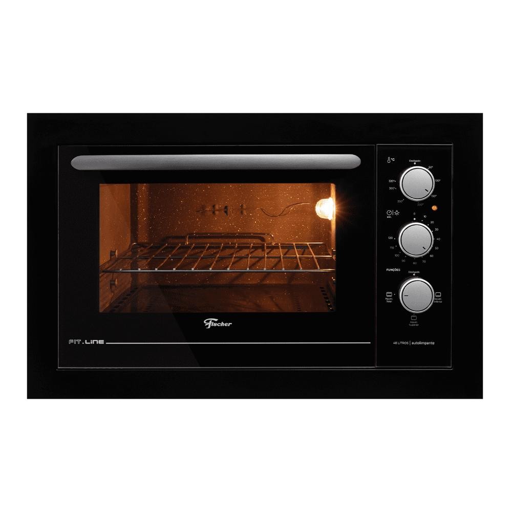Imagem Forno Embutir Elétrico Fischer Fit Line 48L Preto 220V