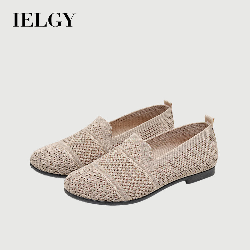 IELGY Sapatos De Roupa Feminina De Malha Mosca Com Respiração De Mulas Casuais De Uma Perna em Oferta na Shopee