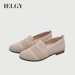 IELGY Sapatos De Pano Femininos Respiráveis Tricotados Com Mosca , Mules Casuais Elegantes De Uma Perna