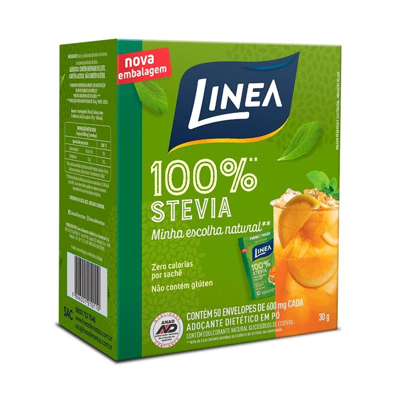 Adoçante em Pó Linea Stevia 50 Sachês de 600mg - Food & Beverages