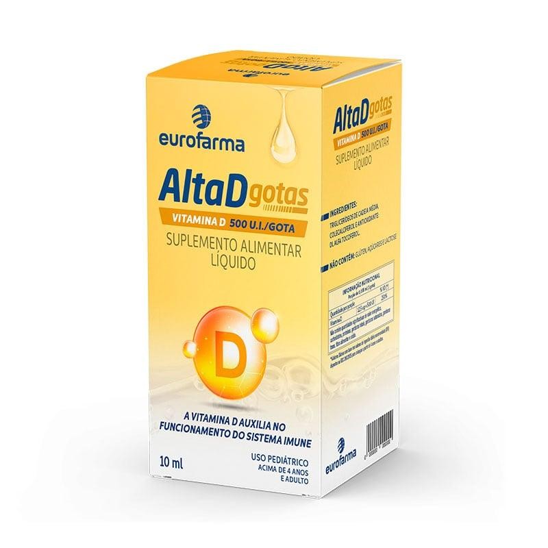 Suplemento Alimentar AltaD 500 UI/Gota Solução Gotas 10ml em Oferta na Shopee