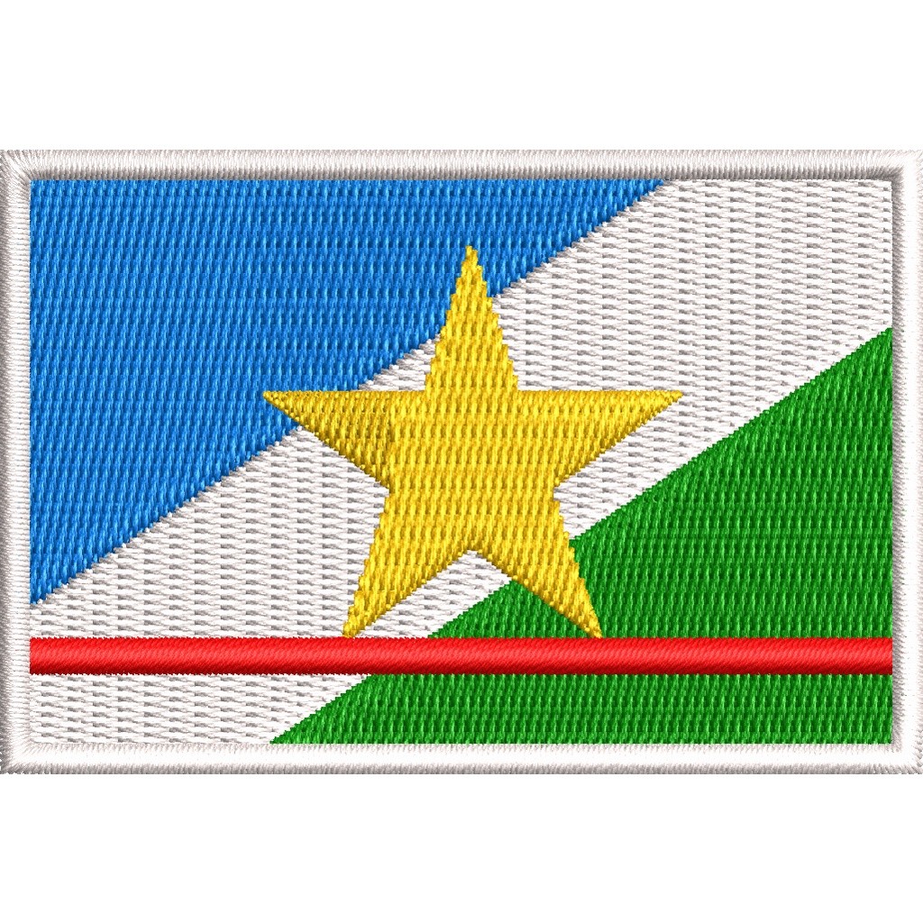 Patch bordado Bandeira da Roraima 7cmx5cm - Moto Grupo Motociclista Motocross Airsoft