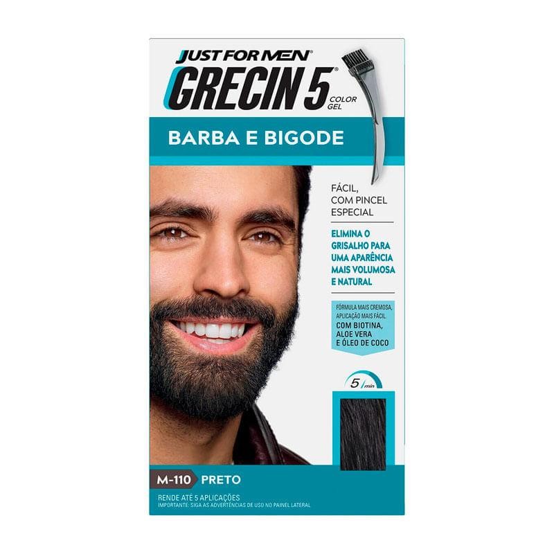Tonalizante Grecin 5 Just For Men Color Gel Barba e Bigode M-110 Preto