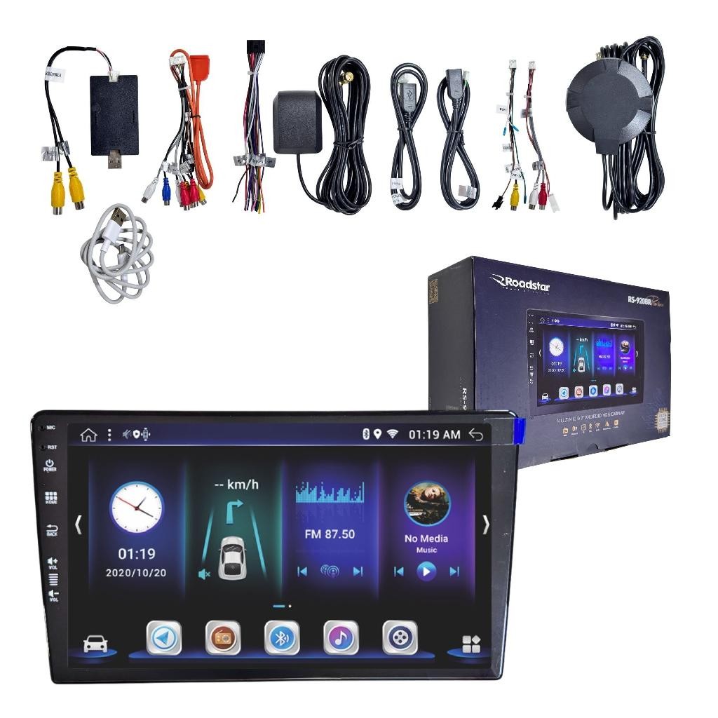 Multimídia 9'' Entrada Chip 4G Octa Core 4GB 64GB Android 14 GPS WIFI RS-920BR PRO LINE