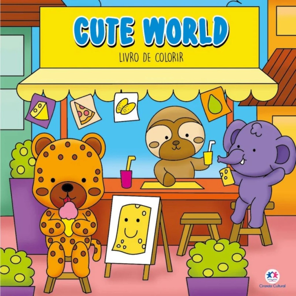 Livro Comfy & cozy books Cute World | Para Colorir em Oferta na Shopee