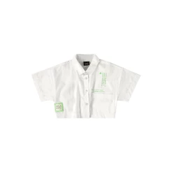 Camisa Cropped Juvenil em Tricoline Gloss