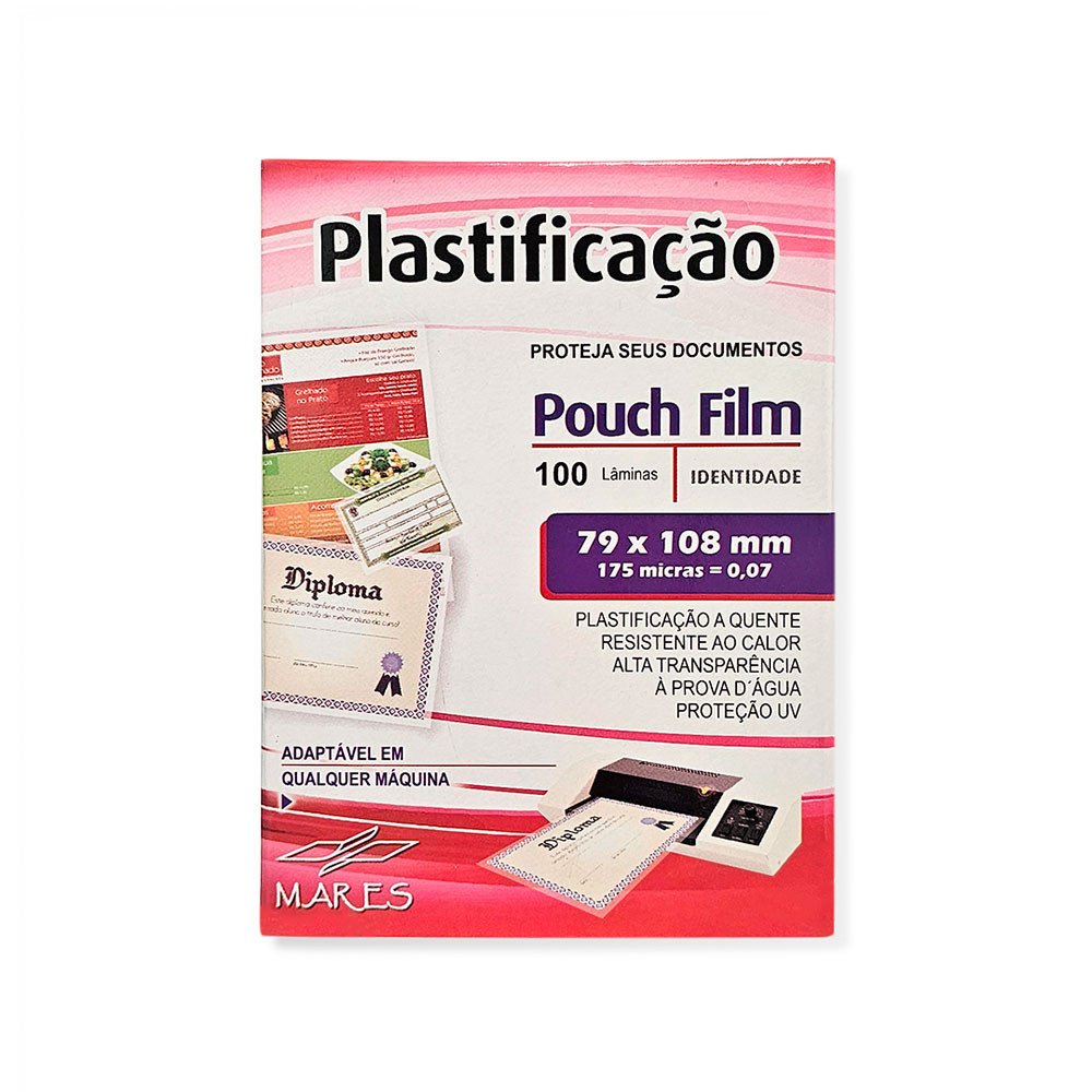 Pouch Film identidade 79x108 0.07 com 100 unidades Mares em Oferta na Shopee
