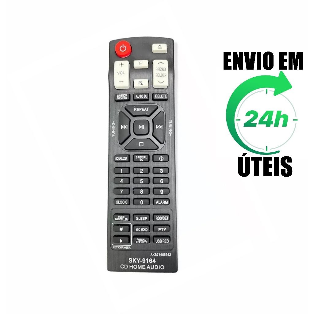 Controle Remoto Compatível com Som Mini System LG Akb74955362 em Oferta na Shopee