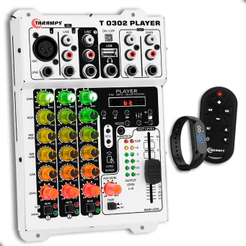 Mesa Taramps T0302 Player 3 Canais Bluetooth Som Automotivo - USB Equalizador + Relógio