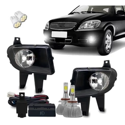 Kit Farol Milha Neblina Auxiliar Celta E Prisma 2011 2012 2013 Prisma Bt Mod Orig + Super Led Hb4 6k