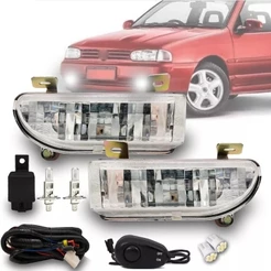 Kit Farol Milha Gol Parati Saveiro G2 Bola Completo Com Lampadas