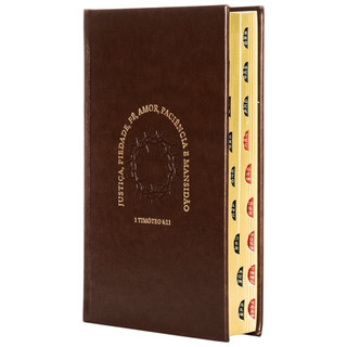 Bíblia NVI | Letras de Jesus em Vermelho | Couro-Soft Sobre Capa Dura Marrom | Timóteo em Oferta na Shopee