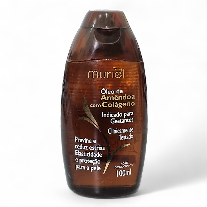 Óleo Desodorante Corporal Amêndoa e Colágeno 100ml Muriel - Elasticidade e Hidratação Perfeitas