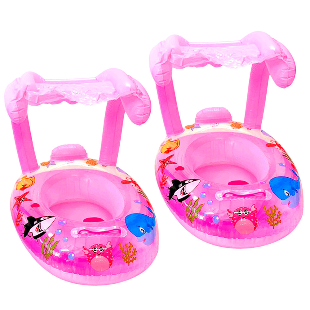 2 Boias Bote Fralda para Bebês com cobertura e Encaixe para as Pernas Infantil Rosa