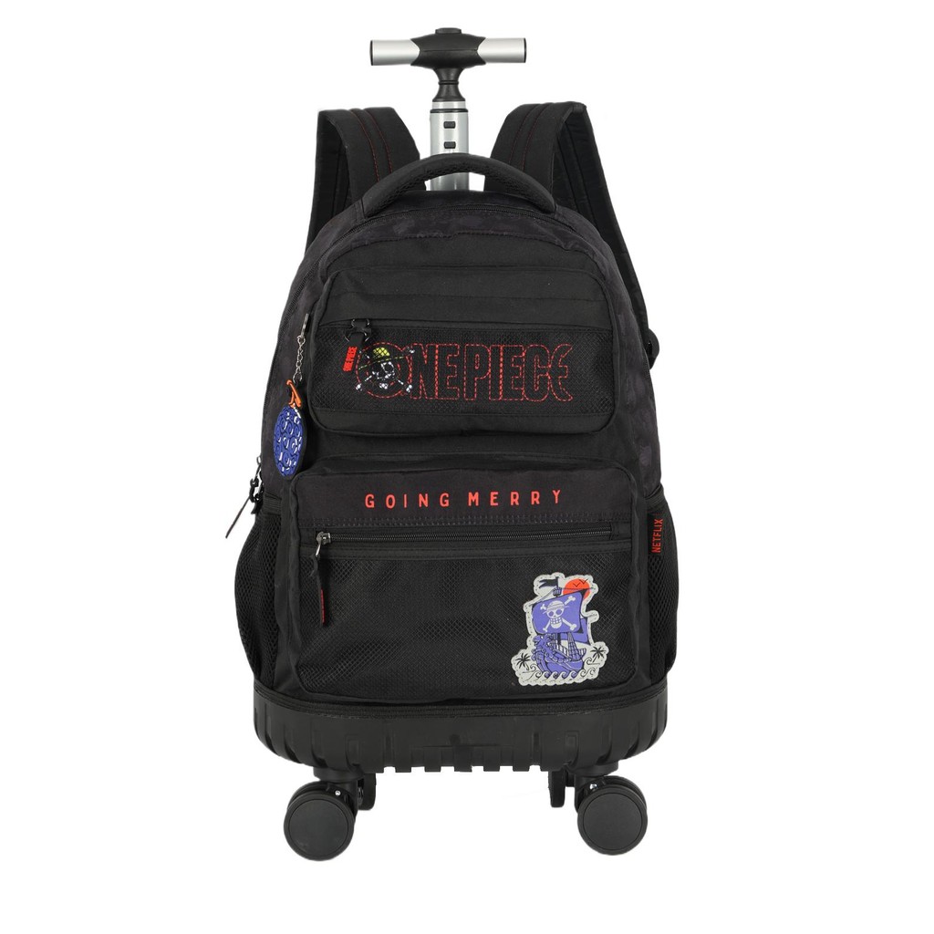 Mochila One Piece com Rodas e Alças Ajustáveis Netflix - Men Bags