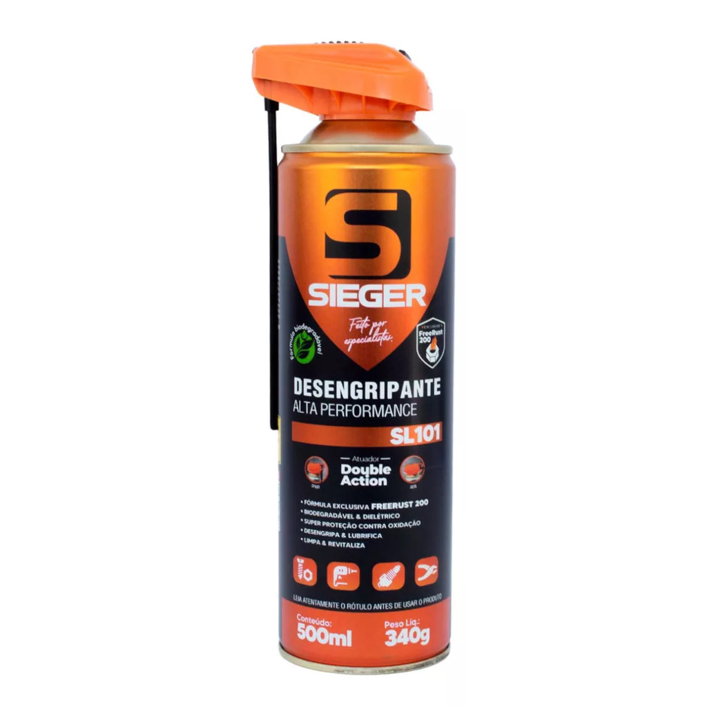 Desengripante Anticorrosivo Alta Performance Sieger SL101 500ml Multiuso Freerust Biodegradável