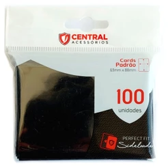SLEEVE PERFECT FIT SIDELOADER FUMÊ 63X88mm CENTRAL 100 UNIDADES PROTETOR CARTAS POKÉMON TCG BLACKOUT