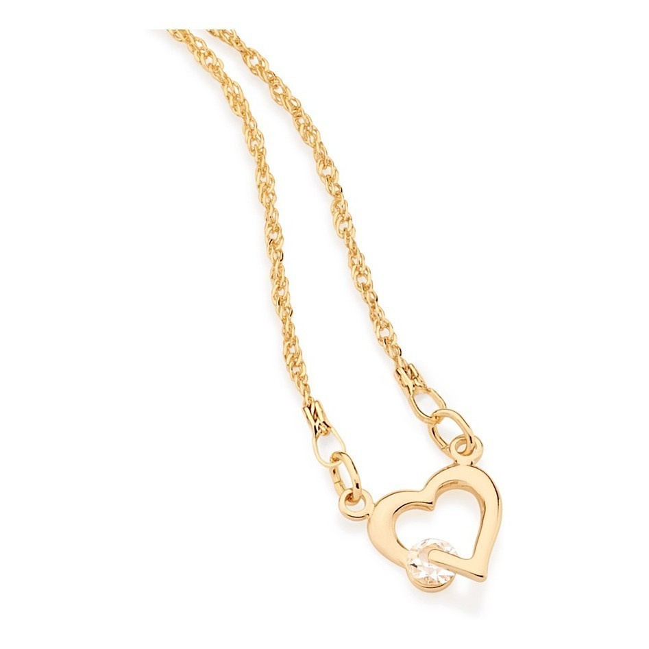 Gargantilha Coração Com Cristal 50 Cm Rommanel 531182 em Oferta na Shopee