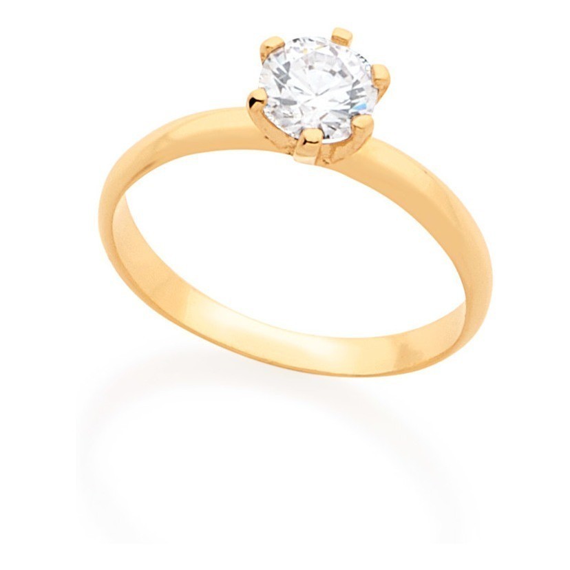 Anel Solitário Formado Por 1 Zircônia Rommanel 512405 em Oferta na Shopee
