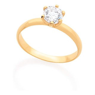 Anel Solitário Formado Por 1 Zircônia Rommanel 512405 em Oferta na Shopee