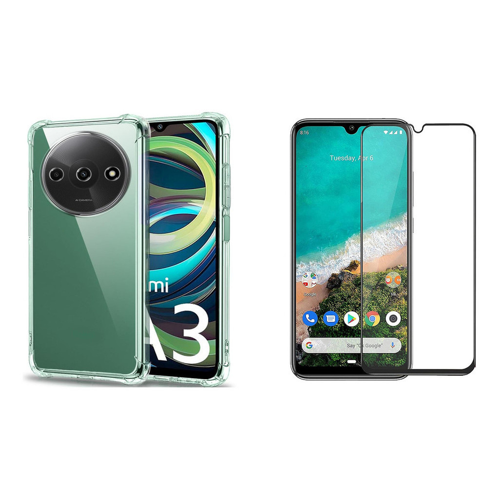 Capa Capinha + 2 Película Vidro 3d Para Redmi A3 6.7 Polegadas