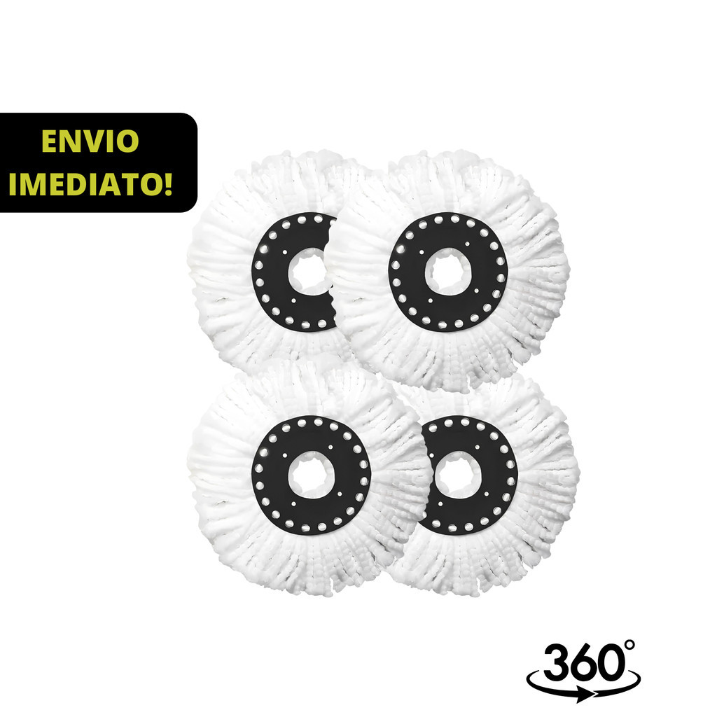 Kit 4 Refis mop 360 microfibra tamanho universal em Oferta na Shopee