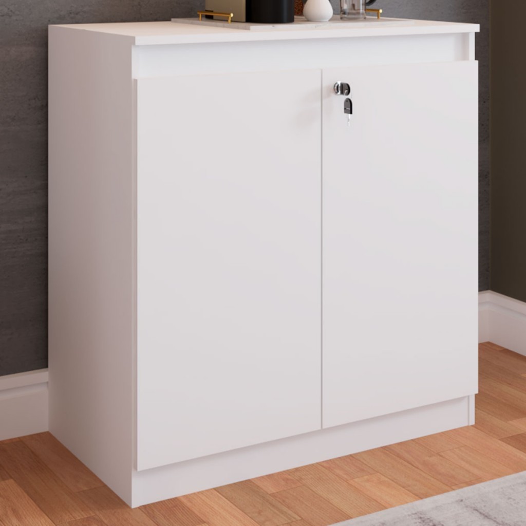Armário para Escritório Concord 2 Portas com Chave Branco - Pnr Móveis em Oferta na Shopee