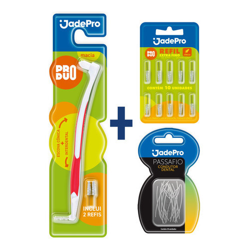 Kit Escova Interdental + 10 Refis + 30 Passa Fio Jadepro em Oferta na Shopee