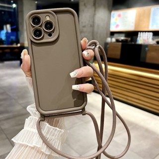 Capa Para IPhone 15 16 17 Pro Max Crossbody Lanyard Cord Strap De Silicone 11 12 13 14 15 Plus Telefone Marrom em Oferta na Shopee