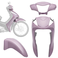 Kit Carenagem 3 Peças Pro Tork Biz 125 2011/13 Frontal+Carenanagem do Farol+Para Lama Dianteiro