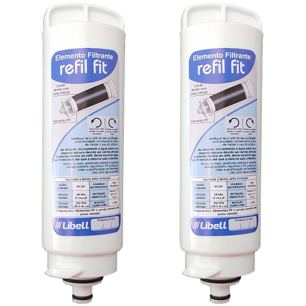 Libell Original Kit 2 Filtros Fit P/ Purificador Acquafit/LN