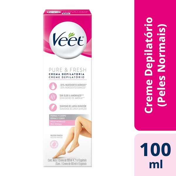 Veet Creme Depilatório Veet Pure & Fresh Pele Normal 100ml em Oferta na Shopee