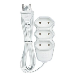 Extensao Pratik Fio Paralelo 2x0,75mm 3 Tomadas 5m Branco em Oferta na Shopee