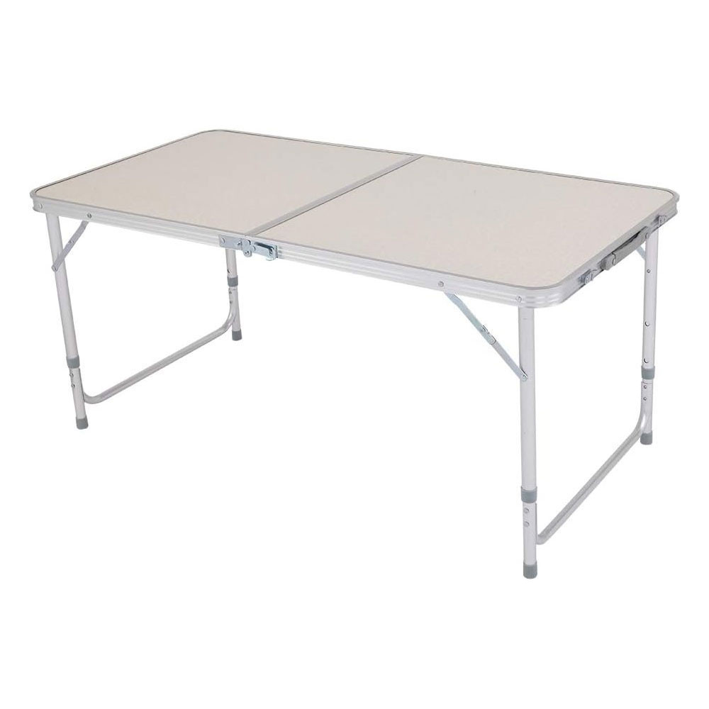 Mesa Dobrável Portátil Alumínio 120x60cm Maleta com Alça Branca Contelux