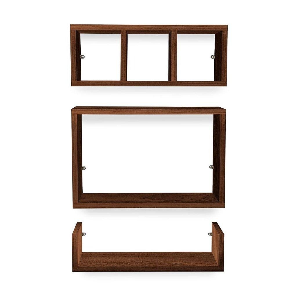 Nicho Farnese Prateleira Banheiro Sala Cozinha 3 Pcs Villandry
