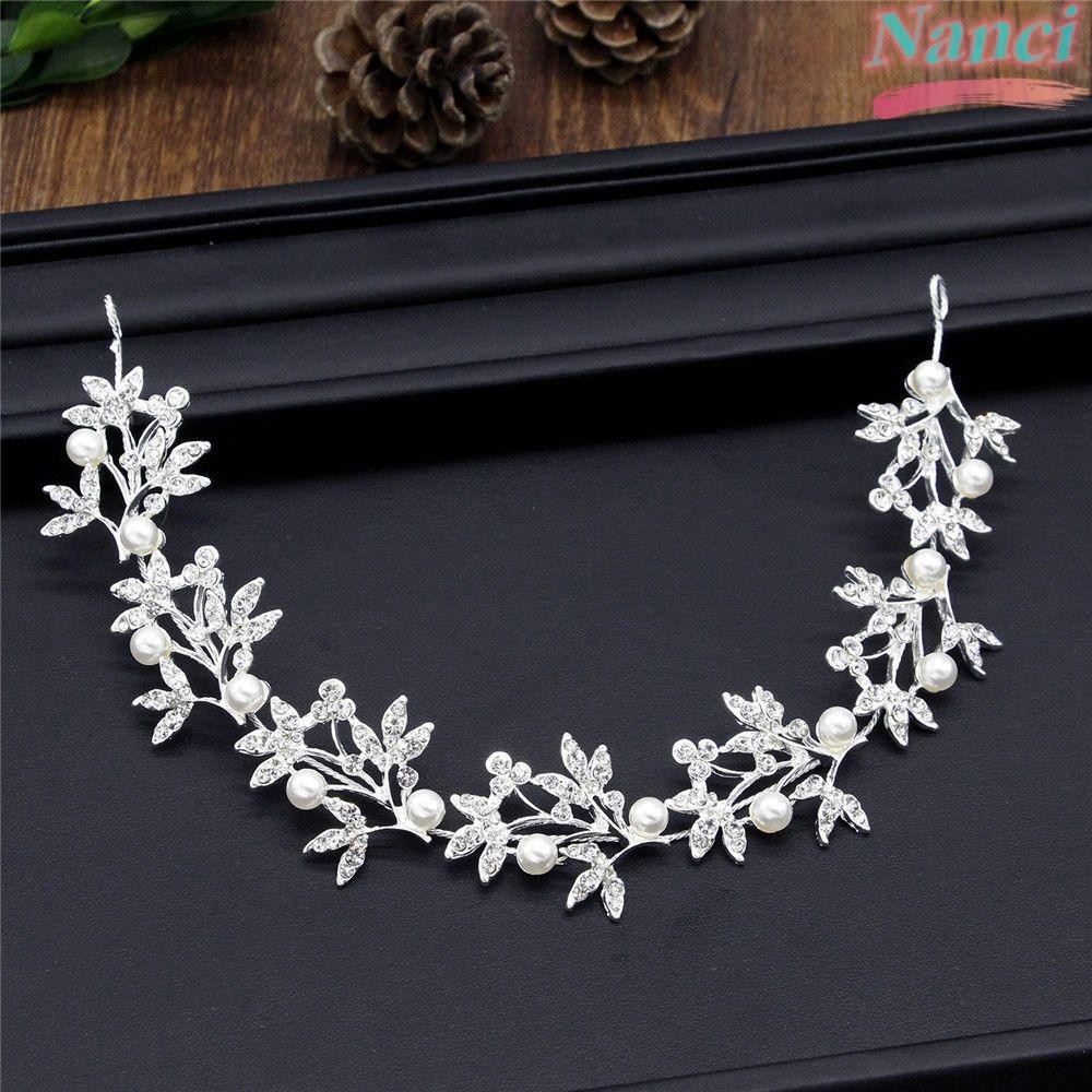 NANCI Rhinestone Fita De Noiva Feita À Mão Tiara