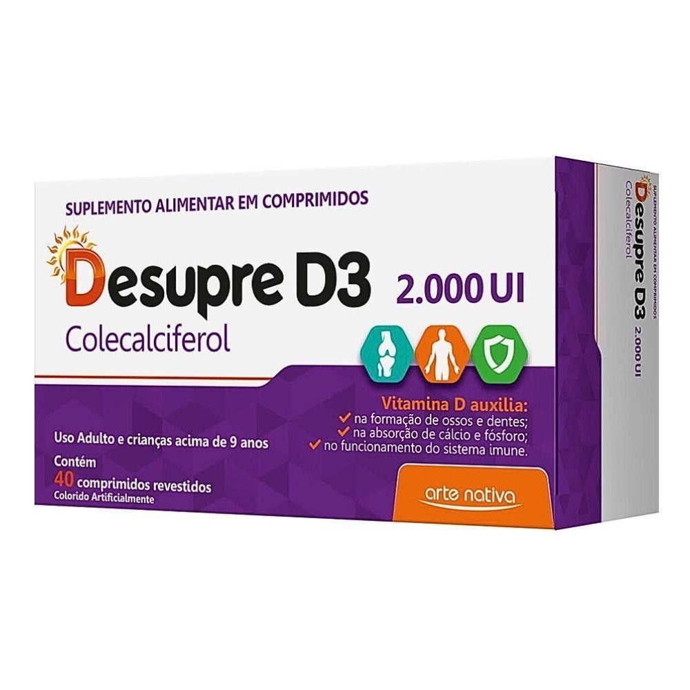 DESUPRE D3 2000UI COM 40 COMPRIMIDOS em Oferta na Shopee