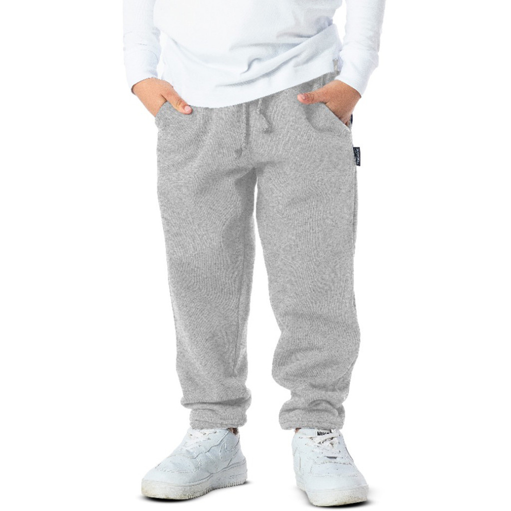 Calça Infantil Menino Moletinho Básica Lisa Inverno Cinza