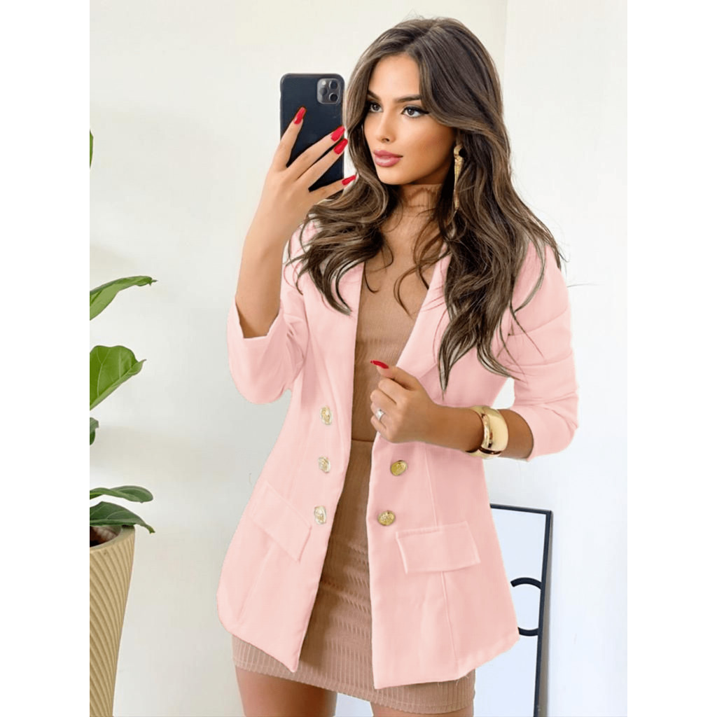 Blaze feminino de alfataria  com bortao