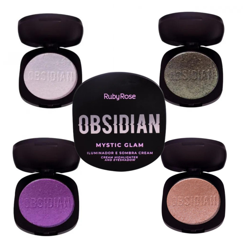 Iluminador e Sombra Cremoso Obsidian By Ruby Rose Mystic Glam HB2600 em Oferta na Shopee