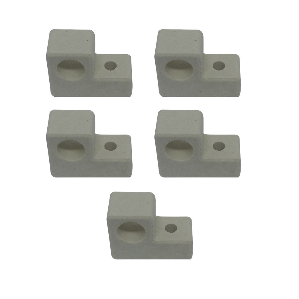 Kit 5 Porcelana Suporte Isolador Cerâmica Louca Resistencia Forno Elétrico Fischer