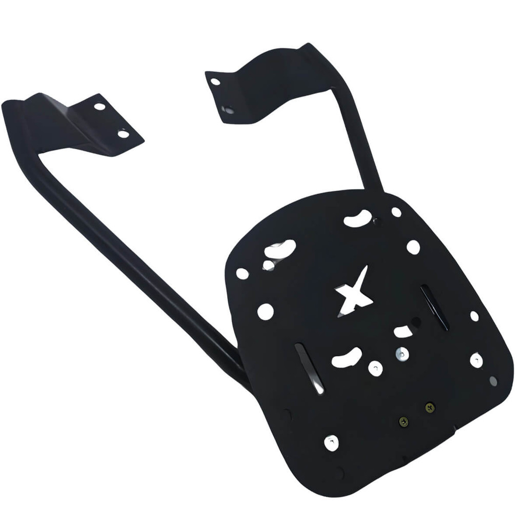 Bagageiro Bau Moto Suporte Bauleto Superior Yamaha Fluo 125 Abs 2023 Preto Metal X