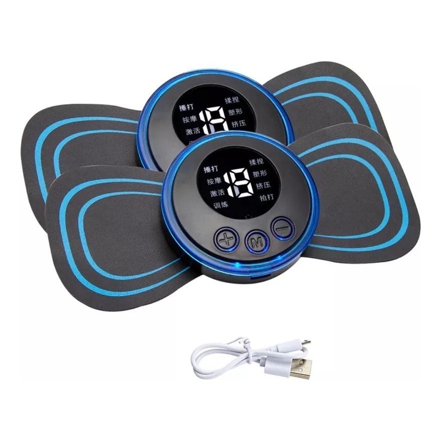 Kit  2 Mini Massageador EMS Estimulador Elétrico De Pescoço Portátil Alívio Dores Muscular Cervical